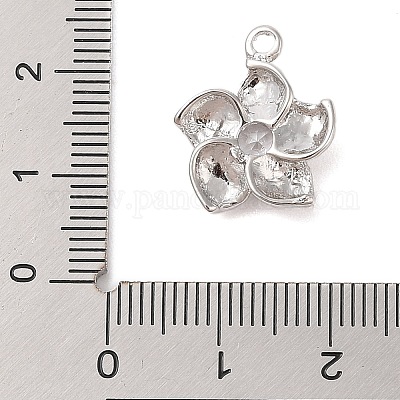 Подвески из прозрачного стекла с инкрустацией из латуни KK-S388-29P-1