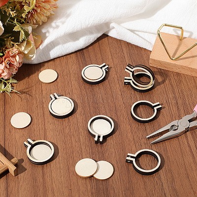 20 коробка деревянных пялец для вышивания&nbsp;EMBR-SC0001-04B-1