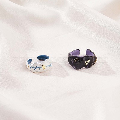 Кольцо-манжета с блестящей эмалью JR919A-1