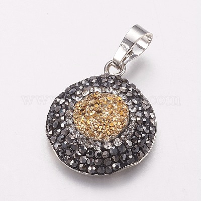 Messing Strass Anhänger&nbsp;ZIRC-F071-02-1