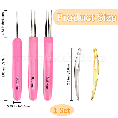 5 шт. 5 стиля крючков для дредлоков из нержавеющей стали/сплава TOOL-DJ0001-46-1