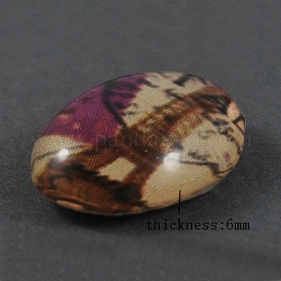 Побитыми Эйфелева башня купол овальной закаленное стекло плоской задней кабошоны X-GGLA-R191-1-1