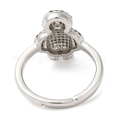 Регулируемые кольца с цирконием в виде пингвина RJEW-K247-01P-1