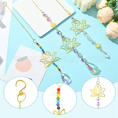 3 шт. латунные подвесные украшения в виде лотоса AJEW-CJC0020-001G-1