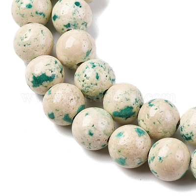 Нити из натурального окрашенного мрамора G-P593-8mm-01-1