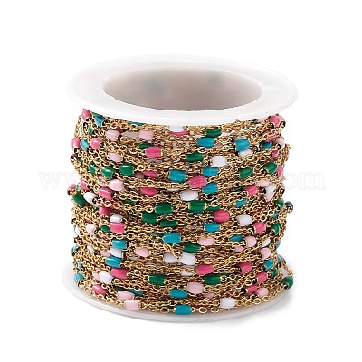 Цепи панцирные из нержавеющей стали 304 с эмалированными звеньями-бочонками CHS-P016-34G-1