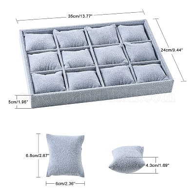 Дерево покрыто бархат браслет ювелирных часовых дисплеев BDIS-F001-01-1