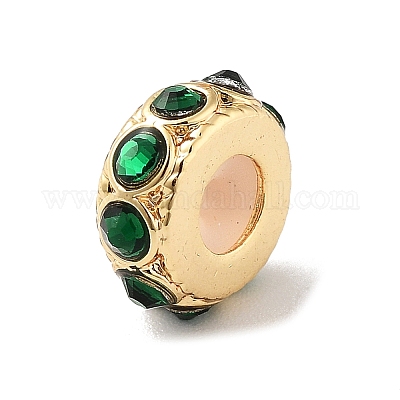 Латунные микро проложить кубического циркония бусы KK-K361-03C-G-1