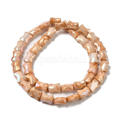 Стеклянные бусины с гальваническим покрытием  GLAA-D013-06C-1