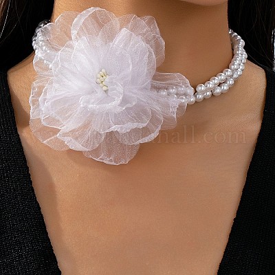 Женские колье-чокер из пластиковых бусин с цветочным рисунком FS-WG3C4B4-01-1