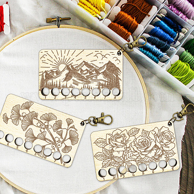 8-позиционные деревянные лотки для хранения ниток для вышивания TOOL-WH0056-022-1