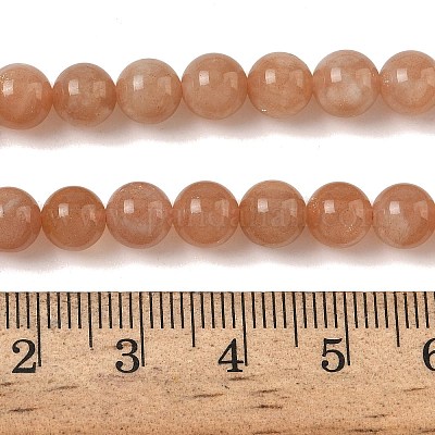 Нити круглых бусин из натурального драгоценного камня солнечного камня G-E251-34-6mm-01-1