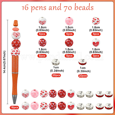86 шт. пластиковые ручки для вышивания бусинами на тему Дня святого Валентина&nbsp;DIY-YW0012-28-1