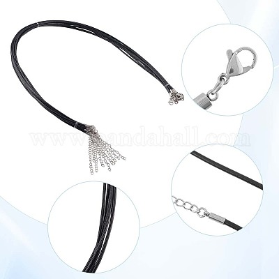 Изготовление 10 шт. круглых кожаных шнуров для ожерелий MAK-CL0001-01B-1