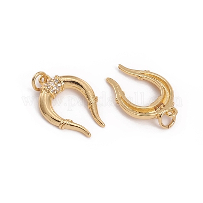 Латунные микропаве прозрачные подвески с фианитом ZIRC-L091-044G-1