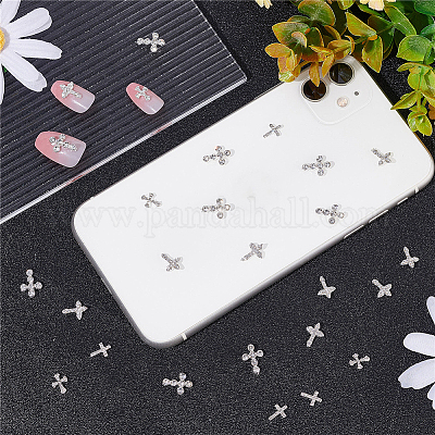 Кабошоны со стразами из сплава в 40 стилях MRMJ-CP0001-02-1