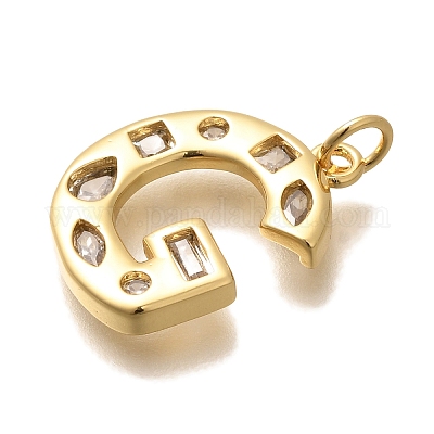 Латунные микропаве прозрачные подвески с фианитом KK-G521-01G-G-1