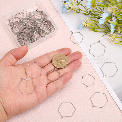 80 шт. 2 стиля фурнитуры для сережек-колец из нержавеющей стали 304 STAS-CA0001-93-1