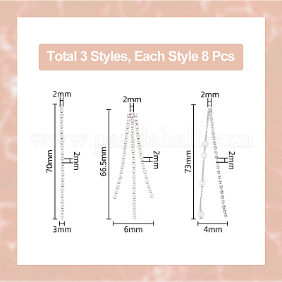 24 шт. 3 стиля латунная цепочка с кристаллами и стразами большие подвески KK-DC0003-19-1