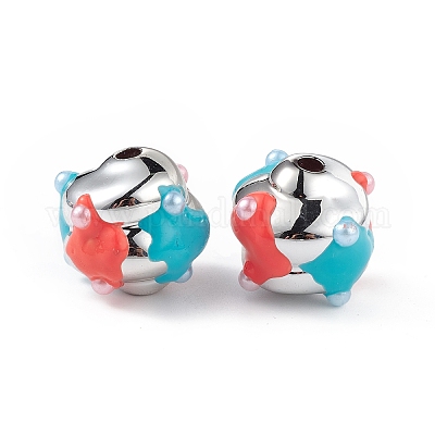 Бусины из акриловой эмали с платиновым напылением OACR-I003-03-1