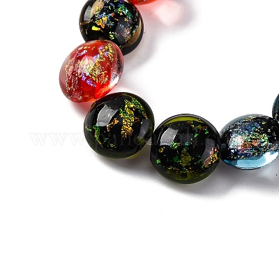 Нити стеклянных бусин из дихроичной фольги ручной работы DICH-U001-11J-1