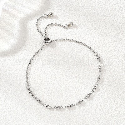 Браслеты-слайдеры из нержавеющей стали 304 и цепочек с звеньями для женщин BJEW-JB12858-02-1