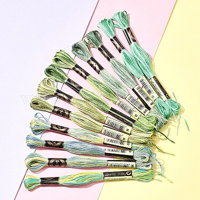 12 моток 6 цвета 6-слойная полиэфирная мулине для вышивания&nbsp;OCOR-FS0001-01B-04-1