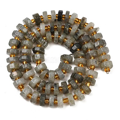 Природные лабрадорита бисер нитей G-F796-A05-01-1