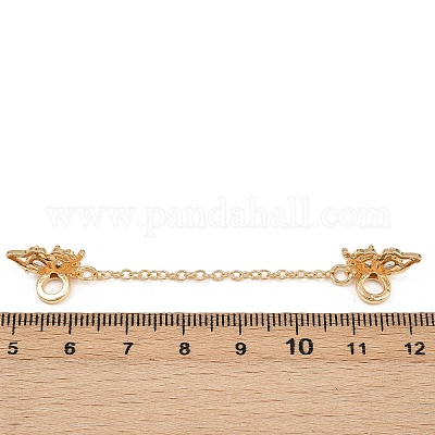 Европейские защитные цепи с бабочкой из латуни и прозрачным кубическим цирконием KK-K407-04G-1