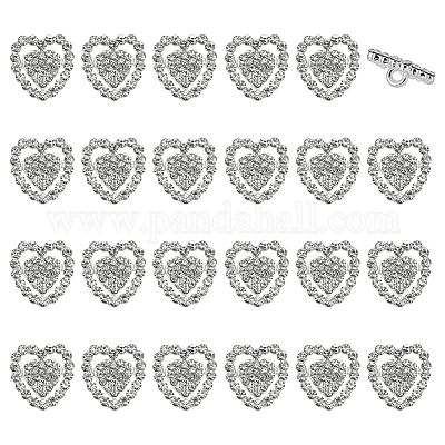 24 шт. стеклянные пуговицы со стразами BUTT-FG0001-51-1