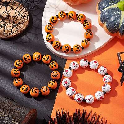 6 set/24 pezzi, braccialetti elasticizzati con perline di
