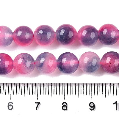 Окрашенные природные белый нефрит бисер пряди G-T138-8mm-210-17-1