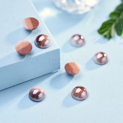 Непрозрачные стеклянные кабошоны GGLA-S038-10G-5mm-1