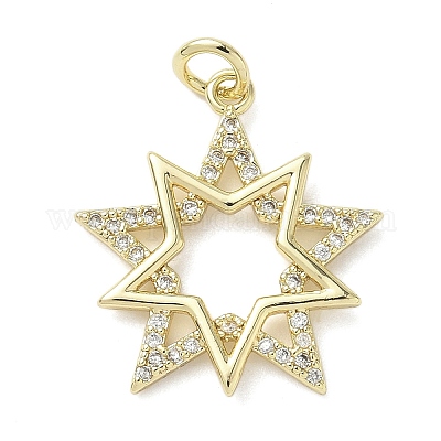 Латунные микро проложить кубического циркония подвески KK-L248-07G-02-1