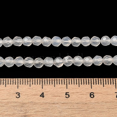 Chapelets de perles en agate blanche naturelle&nbsp;G-G580-4mm-01-1