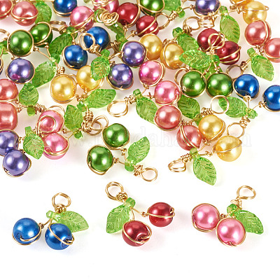 28 шт. подвески из двухцветного перламутрового стекла PALLOY-TAC0184-1