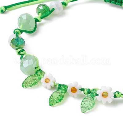 Браслеты из стеклянных и плетеных нейлоновых бусин BJEW-JB11509-1