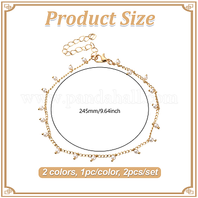 6 шт. двухцветные латунные браслеты с подвесками для женщин AJEW-GO0002-57-1