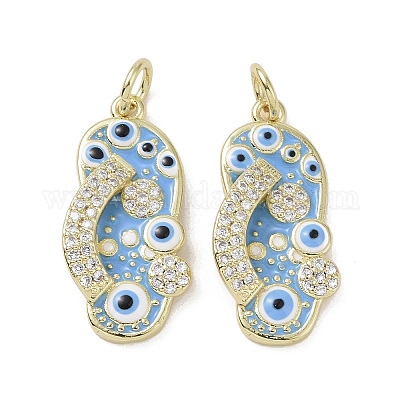 Настоящие 18к позолоченные латунные подвески с микропаве и кубическим цирконием KK-L209-073G-03-1