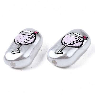 3d печатные бусины из абс-пластика с имитацией жемчуга KY-S163-435-1