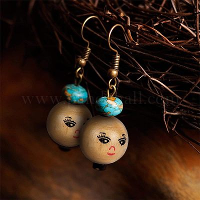 30 шт. Бусины из натурального дерева WOOD-FG0001-15A-1