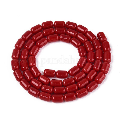 Непрозрачные сплошные цветные стеклянные бусины GLAA-N058-4x6mm-B01-1