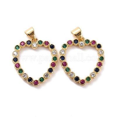 Кулон из латуни с прозрачным кубическим цирконием ZIRC-Z018-19G-1