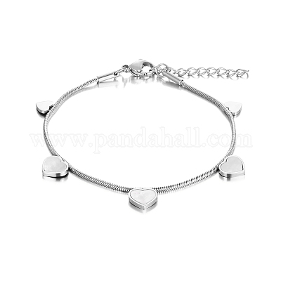 Элегантные браслеты из нержавеющей стали с подвесками в форме сердца YI5827-1-1