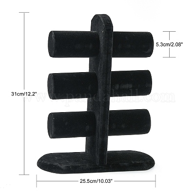 Стойки дисплея браслета / браслета t-bar деревянных велюров BDIS-N018-01-1