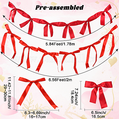 2 стиль баннеры с бантом из ткани&nbsp;AJEW-SP0002-70A-1