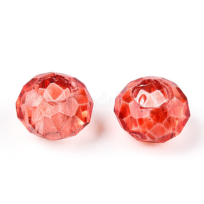 混合ファセットロンデルガラスビーズ 大穴ビーズ 8x5mm 穴：3mmの通販