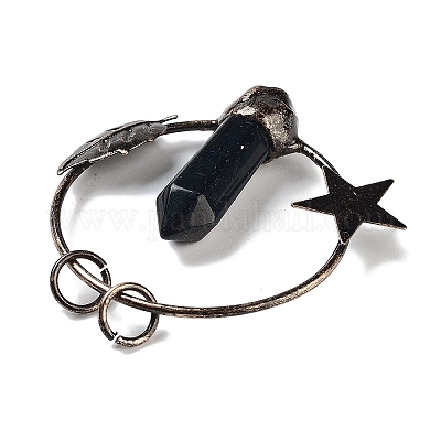 Большие подвески с ограненными заостренными пулями из натурального смешанного камня G-A221-01-1