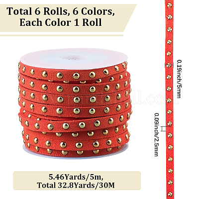 Шнур из искусственной замши calfovera 6 рулон 6 цвета LW-CL0001-02C-1