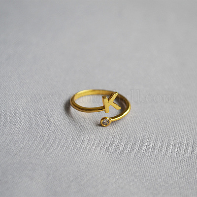 Латунные кольца-манжеты с микропаве и прозрачным цирконием для женщин WG54647-10-1